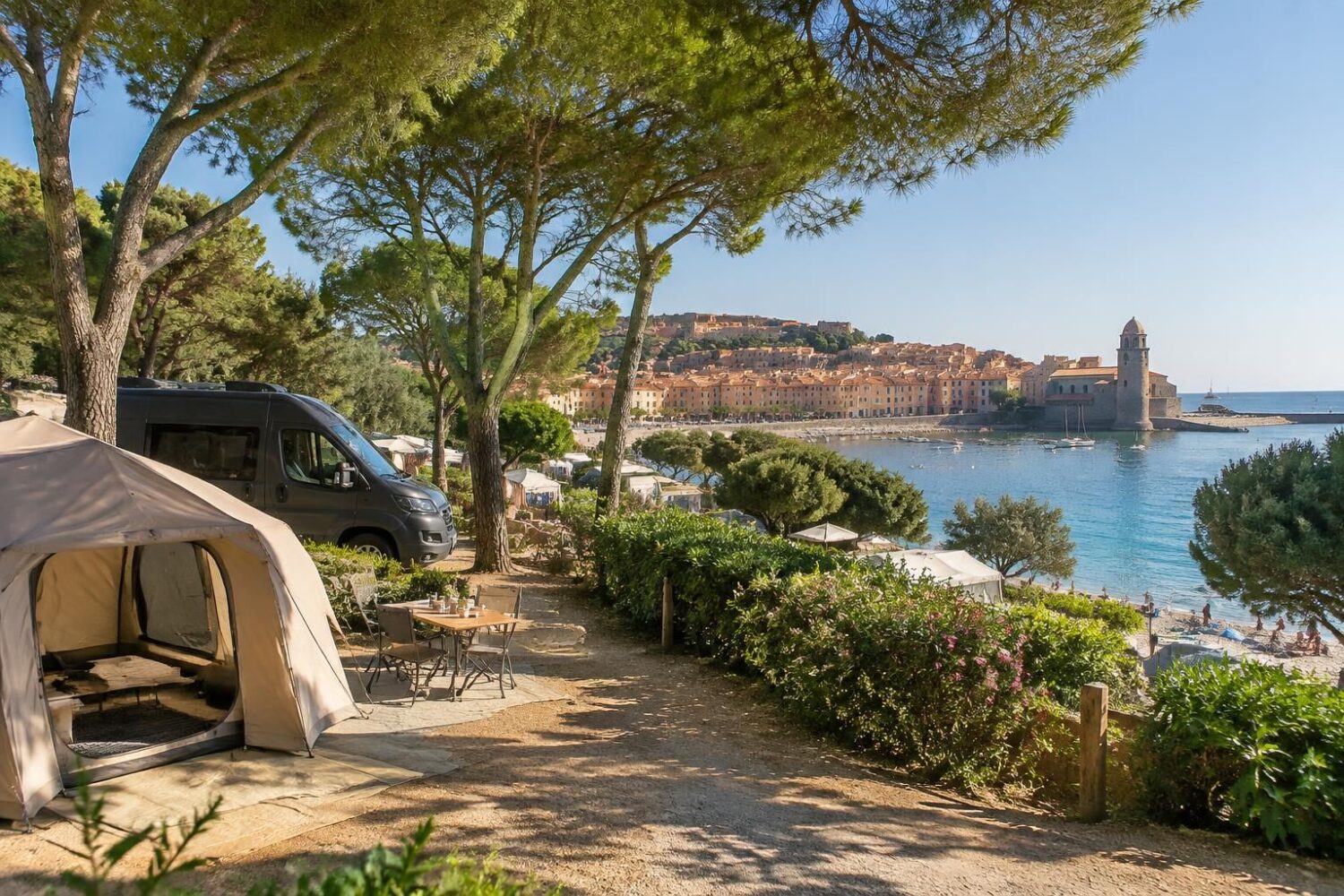 Camping à Collioure : vue mer, bord de mer, 5 étoiles et emplacements pas chers