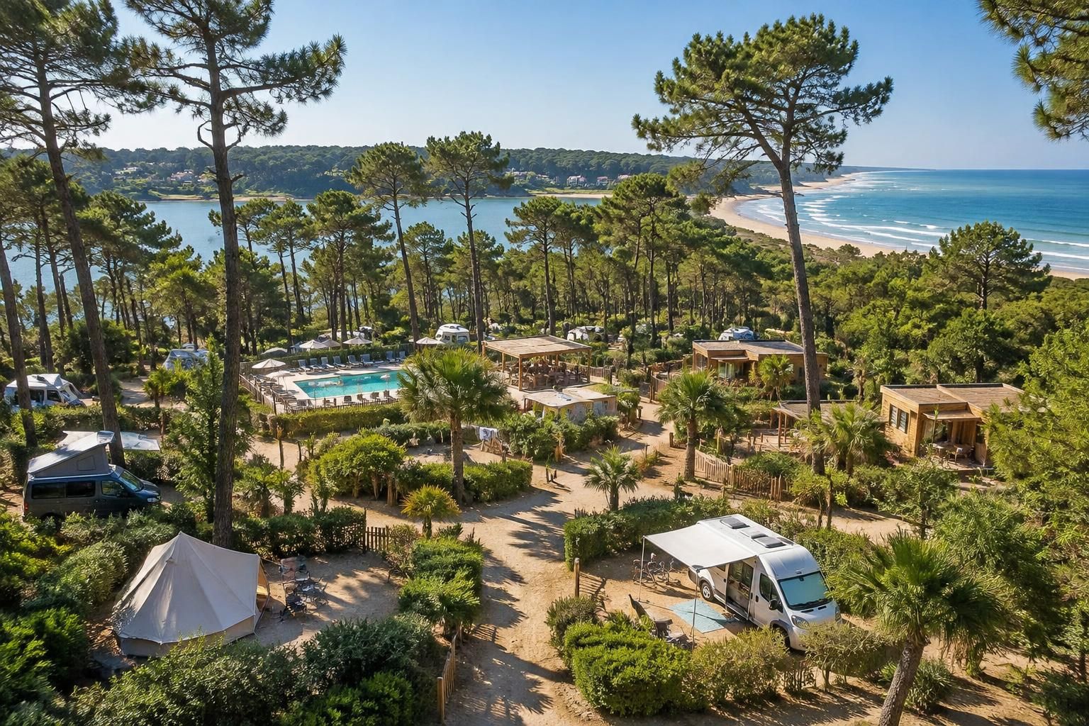 séjournez en camping à hossegor : plage, lac, confort 5 étoiles et emplacements pas chers pour des vacances nature au cœur des landes.